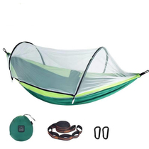 Outdoor speed opening mosquito-proof hammock with mosquito net hanging bed linen double parachute cloth anti-side turning camping autumn and falling out of bed