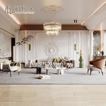 Italian simple light luxury sofa combination small apartment model room club high-end design creative modern coffee table combination