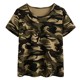 Xinzhixue New Square Dance Clothing Short-Sleeved Women's Cotton Shirt Jumping Sailor Dance Casual Sports Camouflage Top