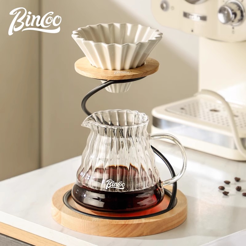 Bincoo ハンドブリューコーヒーフィルター カップホルダーセット 組み合わせ式 金属製ハンドブリューラック ドリップラック シェアリングポット