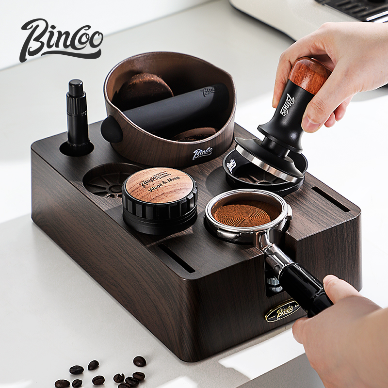 Bincoo 多機能パウダープレスハンマーベース イタリア製パウダーディスペンサーセット ノッキングスラグバケツ コーヒー器具 コーヒーマシン収納
