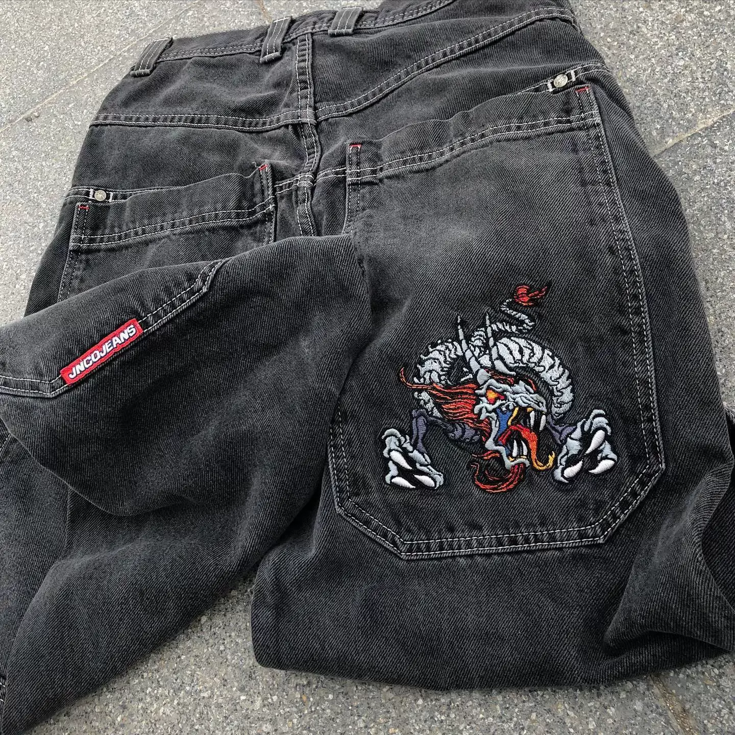 [Streetwear JNCO Jeans Y2k Hip Hop Cartoon Graphic Print Vint]