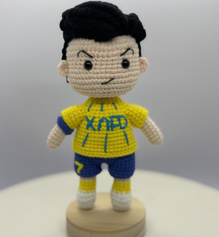 Cristiano Ronaldo Finished Product Riyadh Handmade Crochet Doll Ornament Pendant World Cup Football Keychain Chain Boyfriend Gift