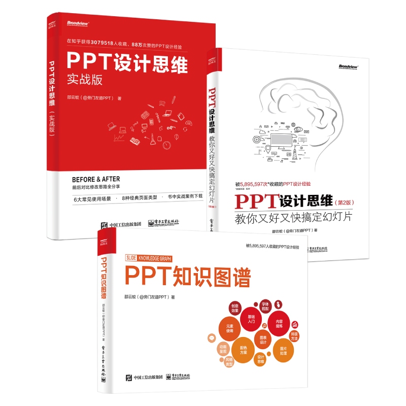 Ppt Knowledge Map + Design Thinking (Practical Edition) + Teach You How to Quickly and Effectively Create Slides, 3 Books in Total