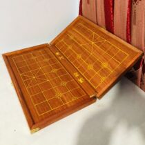 Chess African pear wood chessboard red rosewood log natural color chess box chess folding chessboard folding wooden chessboard