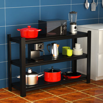 Kitchen storage rack floor-mounted multi-layer storage and finishing rack household micro g-wave oven rack oven rack metal shelf no punching