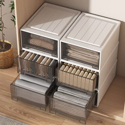 Luyi Wardrobe Storage Box Drawer-Type Household Clothing Underwear Pants Storage Box Transparent Organizing Storage Box