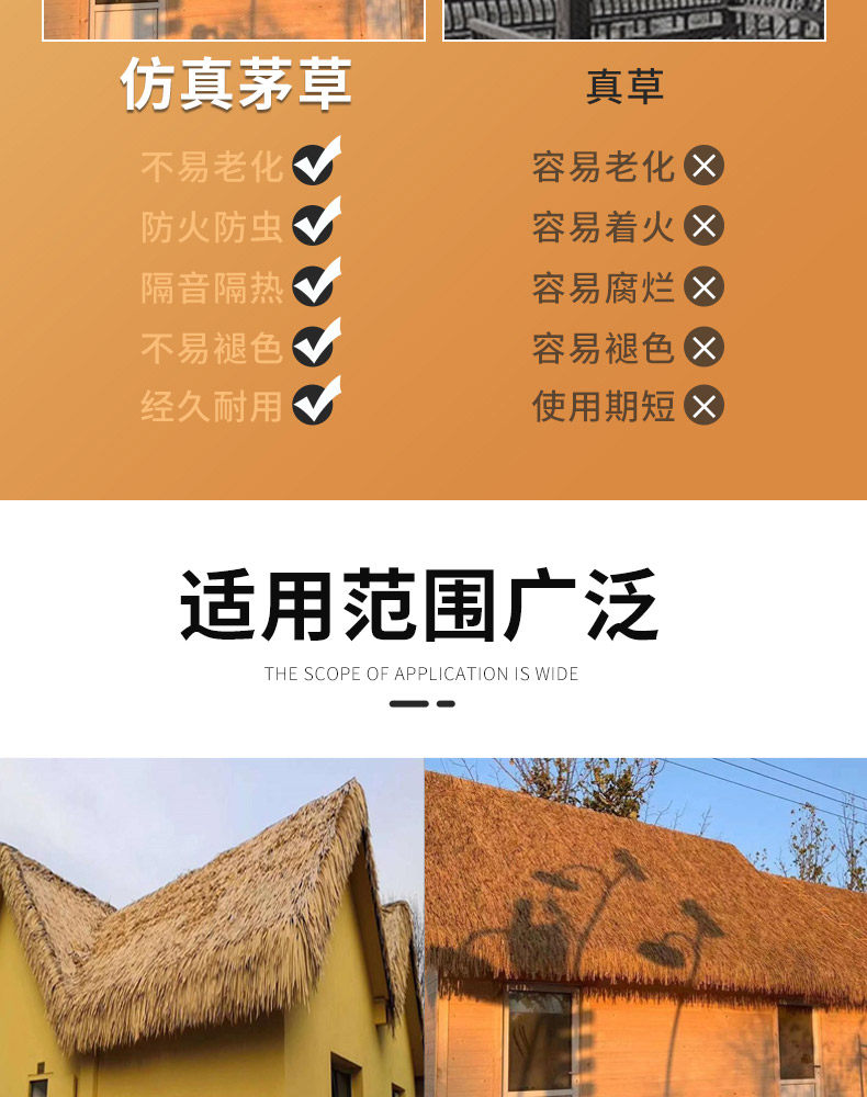 Моделирование соломенной крышей 仿真茅草屋顶塑料毛草屋檐人造地毯式毛草棚屋檐景区民宿庭院装饰