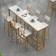 대리석 밀크티 숍 테이블과 의자 조합 바 테이블 창 긴 테이블 인터넷 연예인 벽 하이 바 테이블 상업용