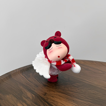 Christmas Strawberry Plush Bear Figurine Cute Cartoon Desktop Ornament Creative Car Decoration Gift for Friends