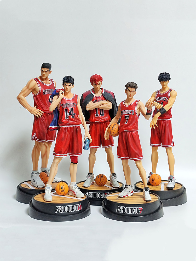Slam Dunk Shohoku Five Tigers Figures Sakuragi Rukawa Akagi Miyagi Mitsui Anime Merchandise Gift Desktop Decoration
