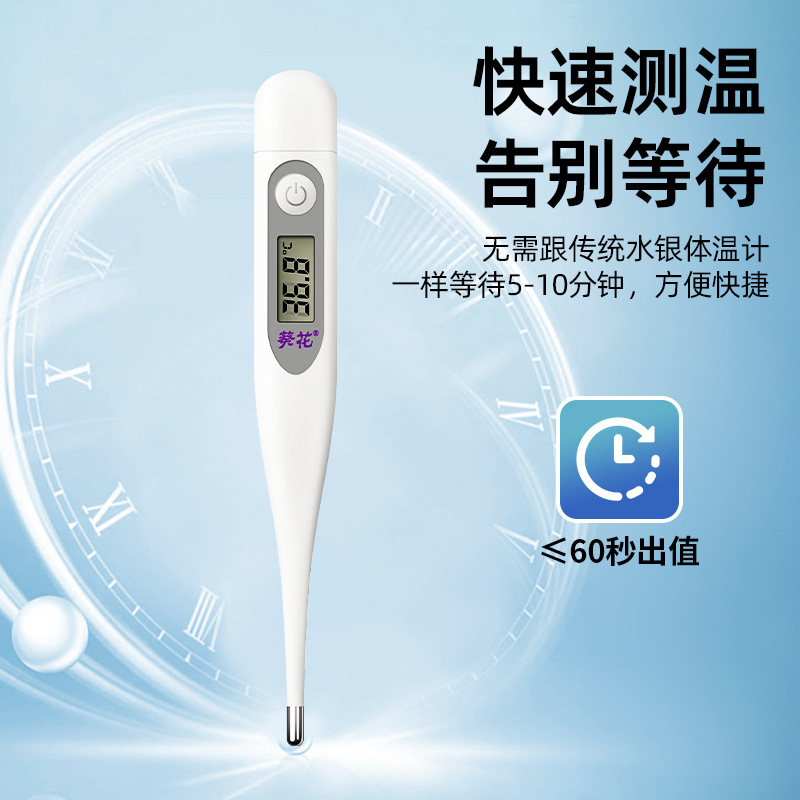 Dr. Mike's Electronic Thermometer, One-Click Temperature Measurement, Home Use, Drop-Resistant, Convenient, for Infants and Adults, Underarm and Oral Use