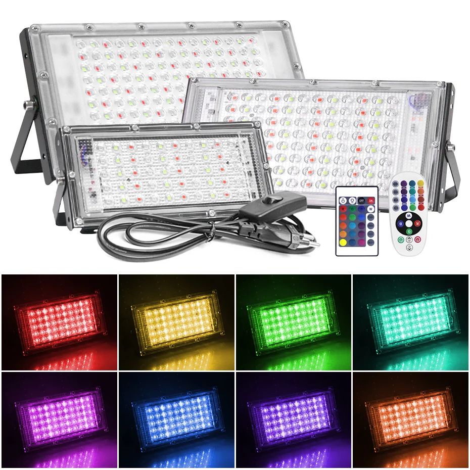 220V LED RGB Floodlight 50W 100W 300W LED Spotlight Waterpro