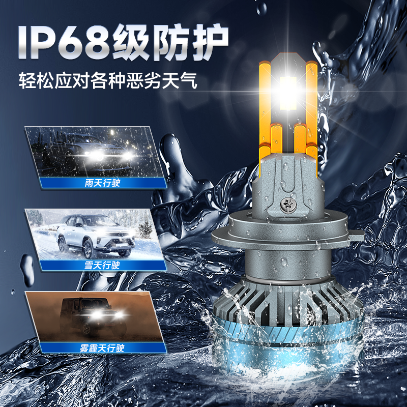 Suitable for Changan Lumin Modified High and Low Beam Integrated Ultra-Bright Laser Ten-Tube Led Car Headlight Bulbs