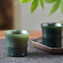 Monument Master Hotan Qingyu Bamboo Tea Cup Tea Set Built-in Tea Set Personal Small Tea Cup Single Green