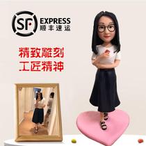 Clay man real person custom soft clay doll pinch clay man portrait doll handmade sculpture wedding holiday gift