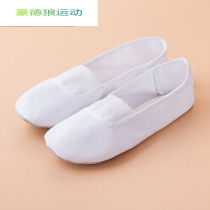 Haute Wolf Gymnastics Shoes Children Canvas Soft Bottom Dance Shoes Ballet Shoes Fitness Shoes Yoga Body Practice Shoes White