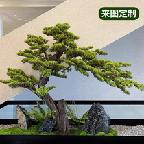 Welcome pine simulation tree simulation tree simulation tree indoor green plant landscape large-scale Rohan pine swing staircase decoration