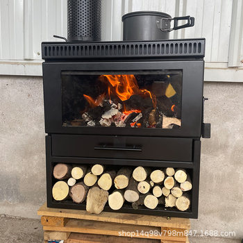 Real Fire Wood-Burning Fireplace, Firewood, Home Heating, Living Room, Rural Homestay, Wall-Mounted Stove, Decorative Heating Stove