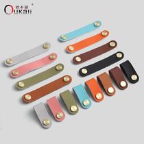 Cross-border extended thickened leather brass Nordic childrens room anti-collision handle cabinet door wardrobe drawer leather handle