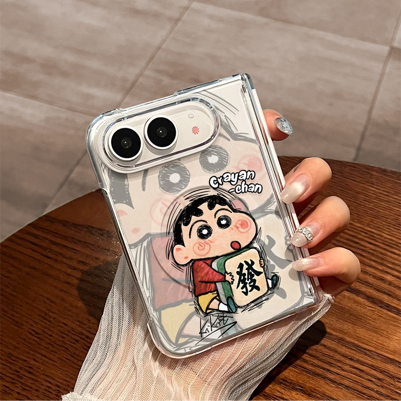 Ling Rong Is Suitable for iPhone Duo Phone Case, Graffiti Mahjong Xiaoxin Apple Duo New Transparent Wide Folding Screen Magnetic Hard Case Protective Cover, Creative Cartoon Half-Cover for Men and Women, Anti-Drop, High-End Feel Ling Rong Is Suitable for iPhone Duo Phone Case, Graffiti Mahjong Xiaoxin Apple Duo New Transparent Wide Folding Screen Magnetic Hard Case Protective Cover, Creative Cartoon Half-Cover for Men and Women, Anti-Drop, High-End Feel