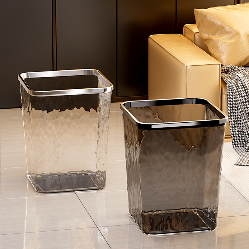 Trash Can for Home Use 2026 New Model Light Luxury Transparent High-End for Living Room, Bathroom, Kitchen, Bedroom, Toilet Large Capacity Bin Trash Can for Home Use 2026 New Model Light Luxury Transparent High-End for Living Room, Bathroom, Kitchen, Bedroom, Toilet Large Capacity Bin