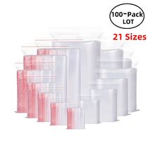 100PCS Pack Reseable Zip Lock Bags Selft Seal Platic