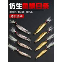 New white strips specially designed to kill fish scales sequined lures freshwater and sea fishing long-range fake baits cocked mouth bass baits fake baits