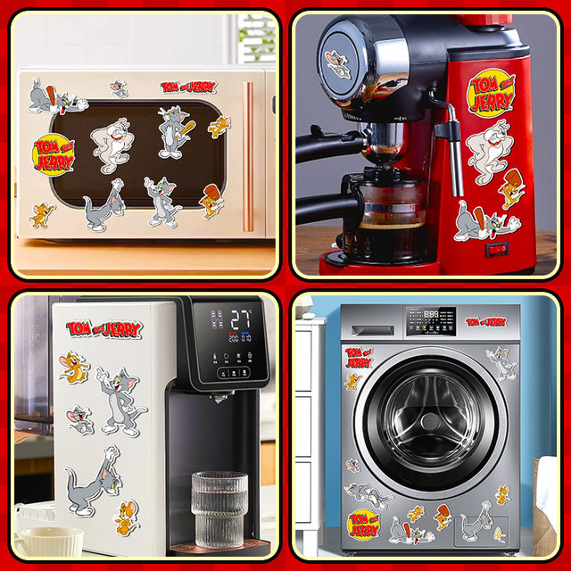 Tom and Jerry ຕູ້ເຢັນ PVC ຂອງແທ້ແມ່ເຫຼັກແມ່ເຫຼັກກາຕູນງາມ Soft Magnet Home Creative New Year Magnetic Refrigerator Magnet