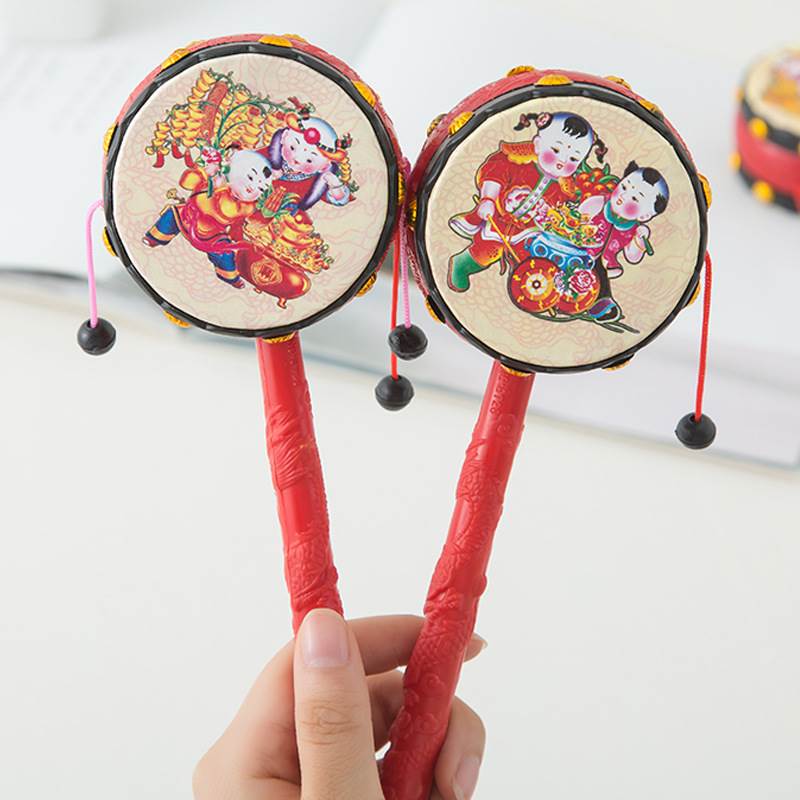 Dial Wave Drum Baby Toy Classic style Crank Wave Drum Baby Woody Plastic Traditional Child Newborn Male Girl-Taobao