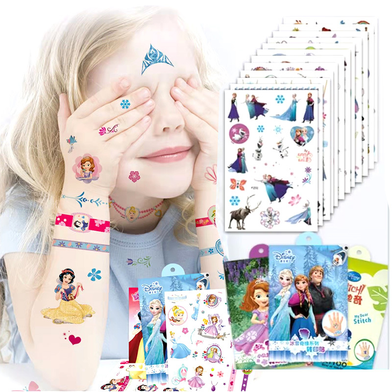 Disney Frozen Cartoon Children's Tattoo Stickers, Non-Toxic, Washable, Easy-To-Clean Transfer Stickers, Reward Stickers