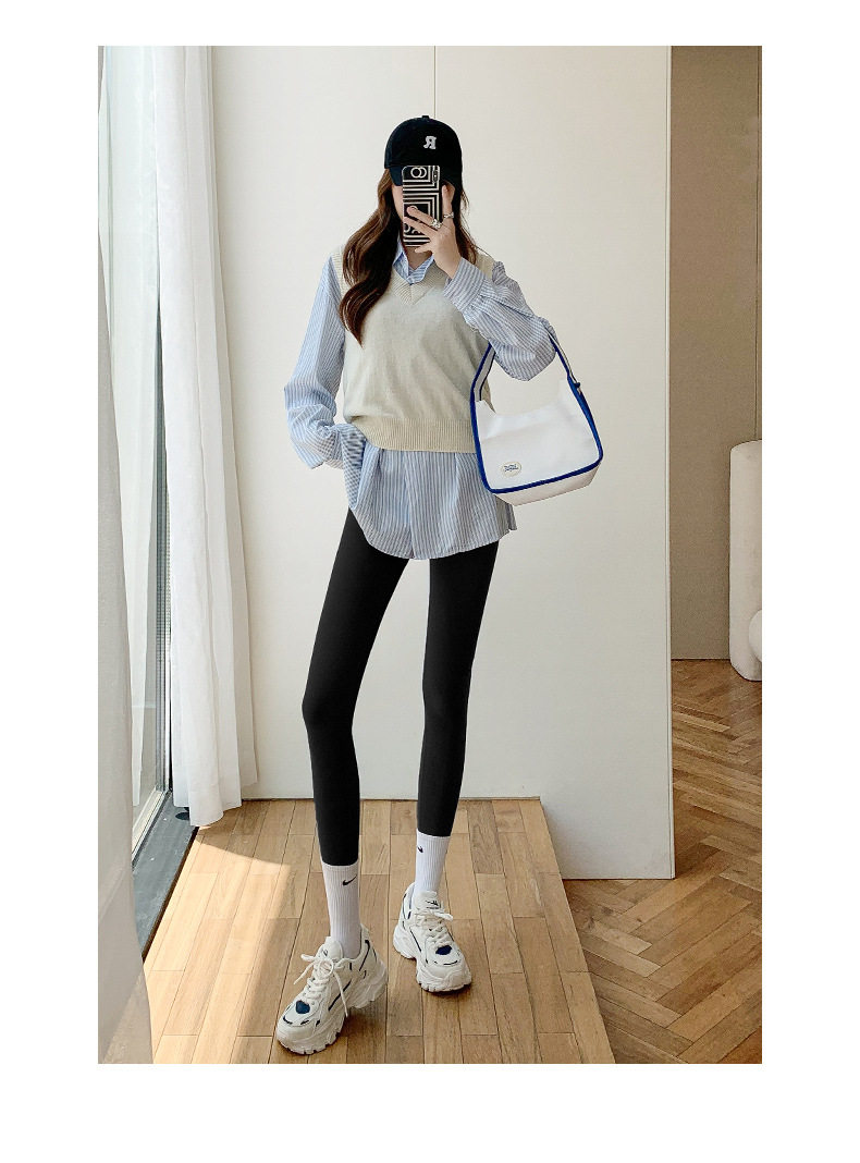 大码裤装 鲨鱼裤女春季外穿打底裤夏季高腰瑜伽芭比裤子大码胖mm200斤黑色