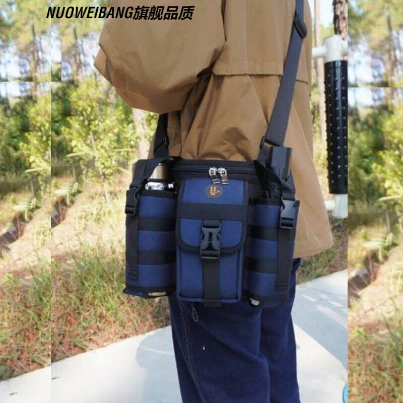 Shoulder Bag Anti-Splash Double Insert Water Kettle Cup Position Men's Shoulder Crossbody Water-Repellent 7.9inch iPad Umbrella Portable Play Bag