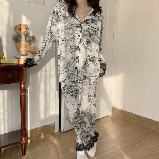 Jiaying modal confinement clothes spring and summer thin section postpartum nursing pajamas spring and autumn large size pregnant women's home clothes