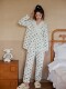 Jiaying Ai Air Cotton Maternity Pajamas Spring and Autumn Pure Cotton Postpartum Nursing Sleepwear Pregnancy and Maternity Home Wear for Winter
