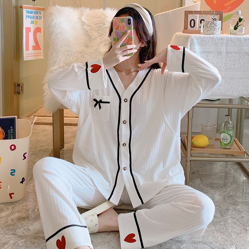 Yoga Moon Subs Lunar Suit Spring Autumn Pure Cotton Postnatal Maternal Breastfeeding Breastfeeding Home April 5 Summer-thin pregnant woman's pyjamas