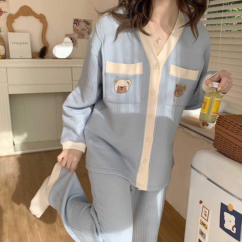 Yoga Ying Yusufu Chunqiu pure cotton postpartum pregnant woman breastfeeding pyjamas November 12 Winter air cotton to be served in the home