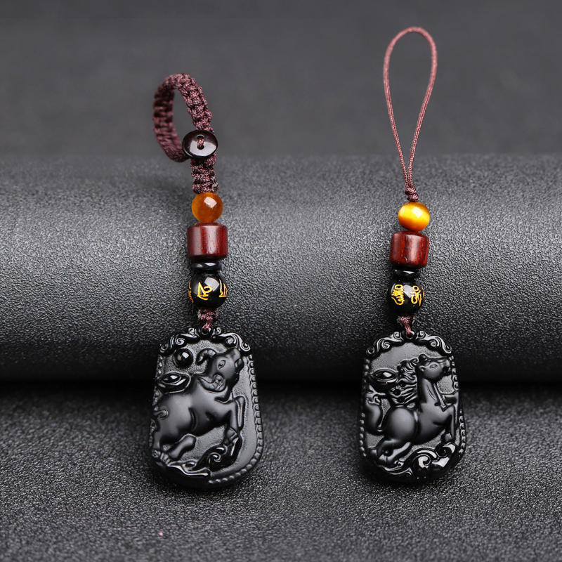 Obsidian Zodiac Signs Rat, Ox, Tiger, Rabbit, Dragon, Horse, Monkey, Dog, Pig Car Keychain Pendant Men and Women Mobile Phone Chain Pendant Obsidian Zodiac Signs Rat, Ox, Tiger, Rabbit, Dragon, Horse, Monkey, Dog, Pig Car Keychain Pendant Men and Women Mobile Phone Chain Pendant