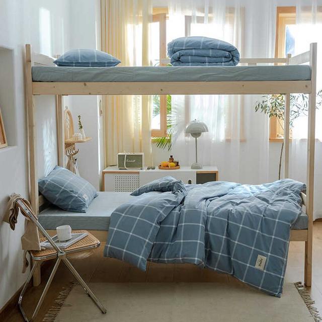 Bedding sheets and quilt covers for beds for school students dormitories, cotton pillowcases, wash cotton A three-piece set season