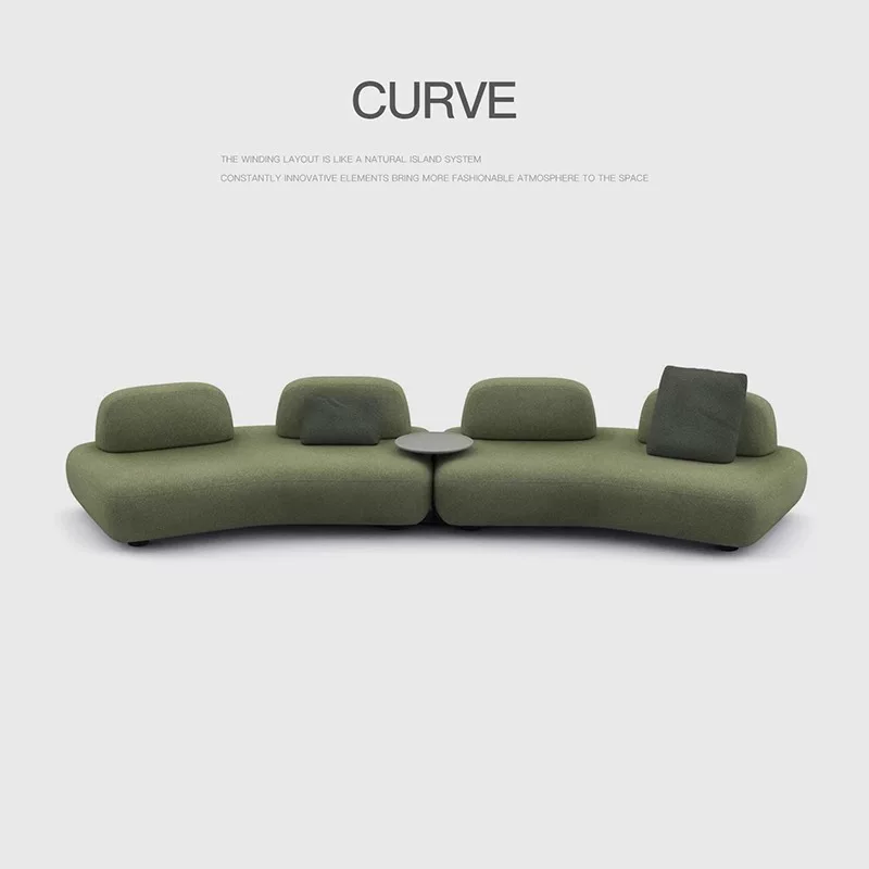 Curve Curve Island Sofa Italian Minimalist Studio B&B Large Flat Floor Module Combination Special-shaped Fabric Sofa