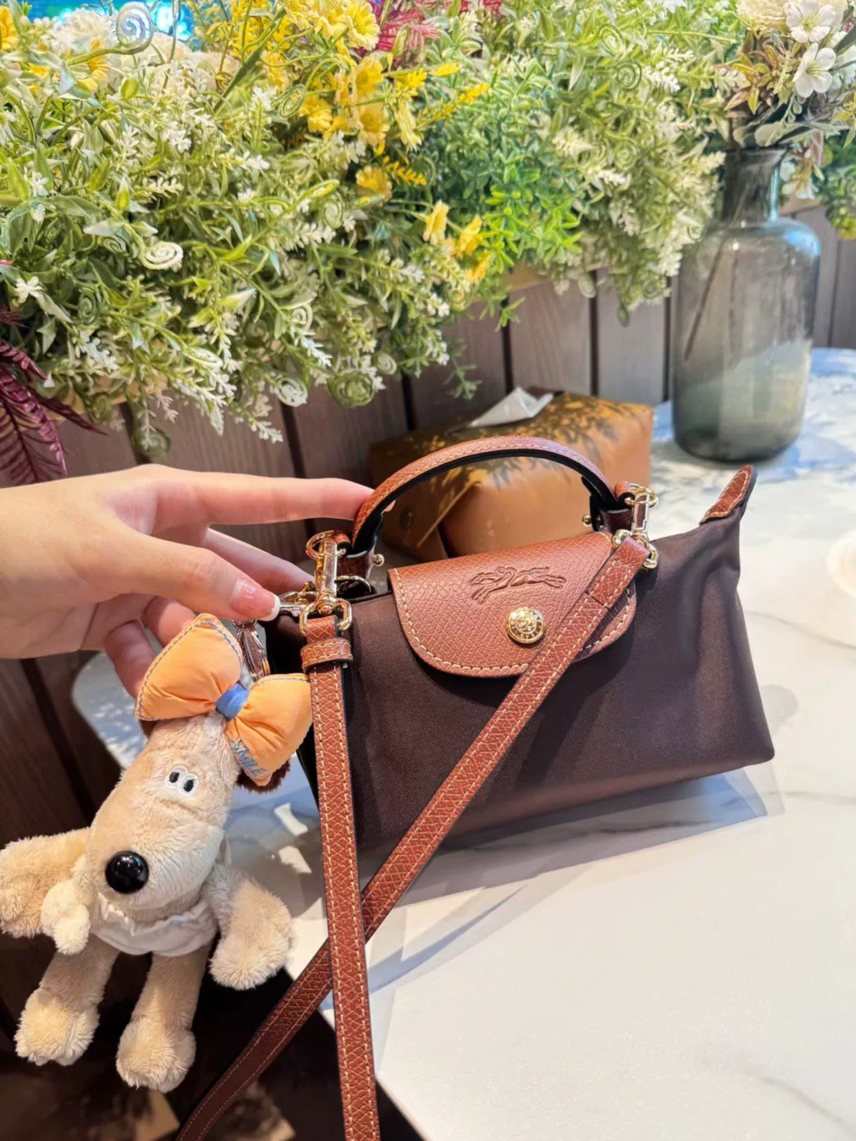 Строго отобранная во Франции сумка Longchamp MINI Mini Mini Dumpling Women Hands Hands Pack Short Paper White