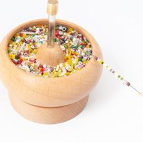Handmade beading bowl rice beads tube beading tool free beading needle 10cm manual embroidery beech wood beading artifact