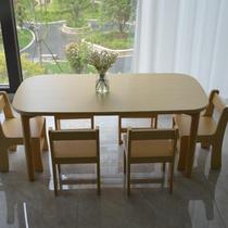 Kindergarten dedicated nursery tables and chairs early education solid wood childrens tables and chairs drawing and writing toys rectangular table