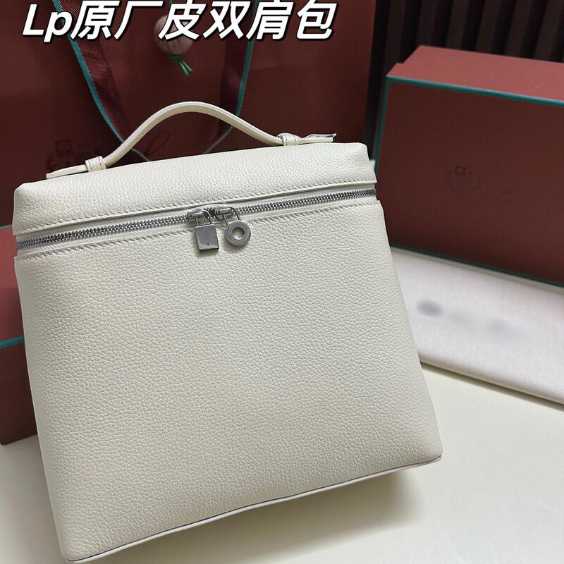 Original Leather Lp Backpack L23.5 School Bag Backpack Genuine Leather Extra Leather Pocket Ostrich Pattern Handbag