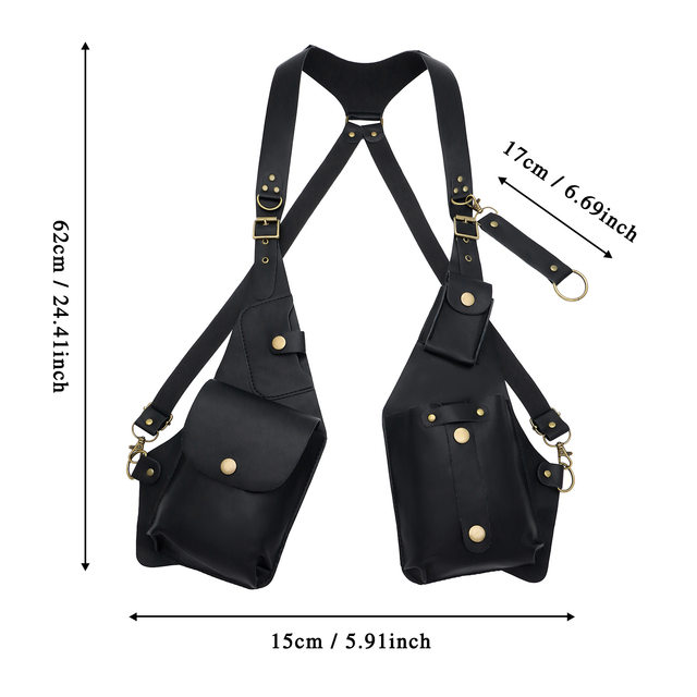 Medieval Steampunk Retro Shoulder Bag Halloween Cosplay Prop Leather Wallet