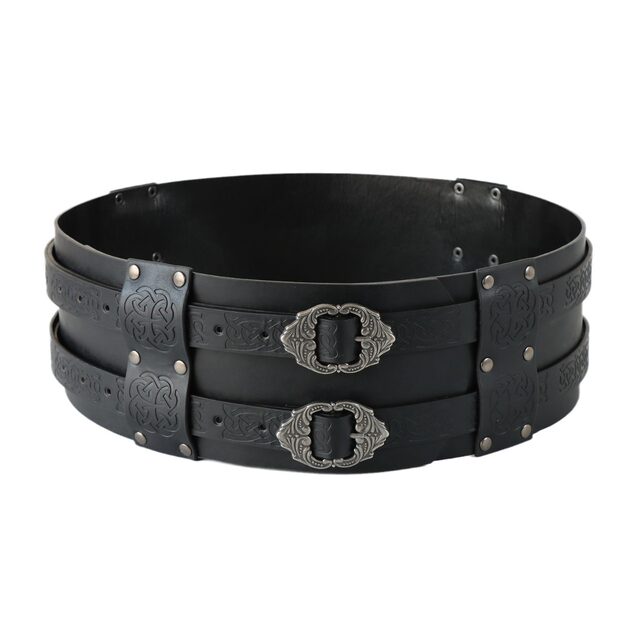 Knight Belt Medieval Retro Waist Belt Waist Bag Viking Style Embossed Wide Leather Belt Cosplay
