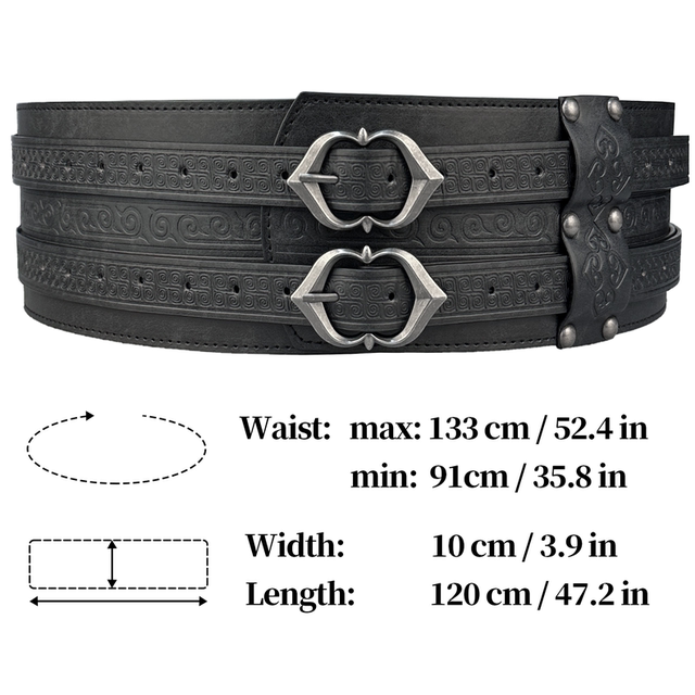 Medieval Wide Belt Girdle Warrior Knight Girdle Ancient Style Nordic Viking Style Retro Cos Stage Props