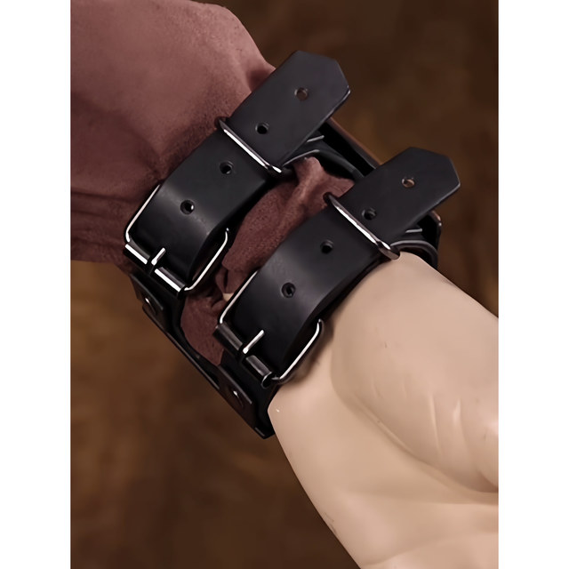 Medieval Short Wristband with Runes, Leather Bracelet, Sleeve Cover, Nordic Viking Style, Retro Cosplay Prop