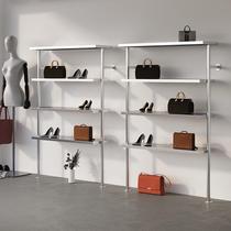 服装店鞋子不锈钢展示网红陈列架包包多层置物架女装上墙多层货架