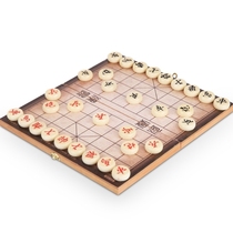 Chess piece for the elderly chess cloth wooden ebony chess fan gift creative toy primary school student mini Chinese chess solid wood